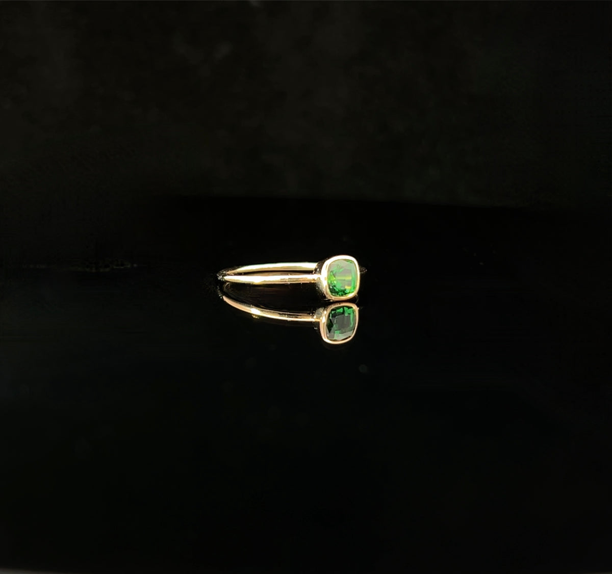 Tsavorite and 14K Gold Ring