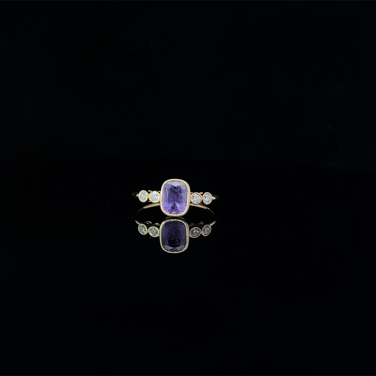 Color Change Umba Sapphire and Diamond Ring