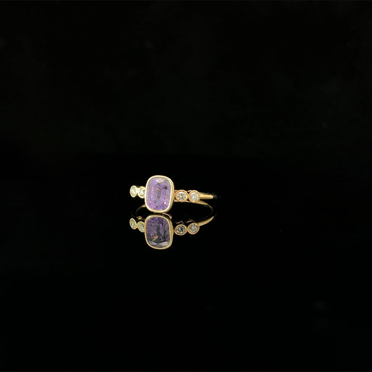 Color Change Umba Sapphire and Diamond Ring