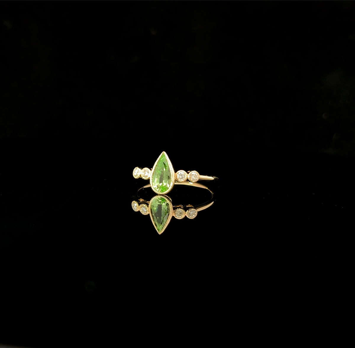 Tsavorite and Diamond Ring