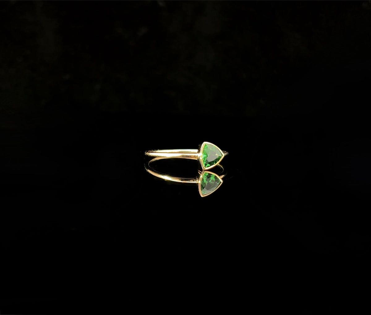 Tsavorite and 14K Gold Ring